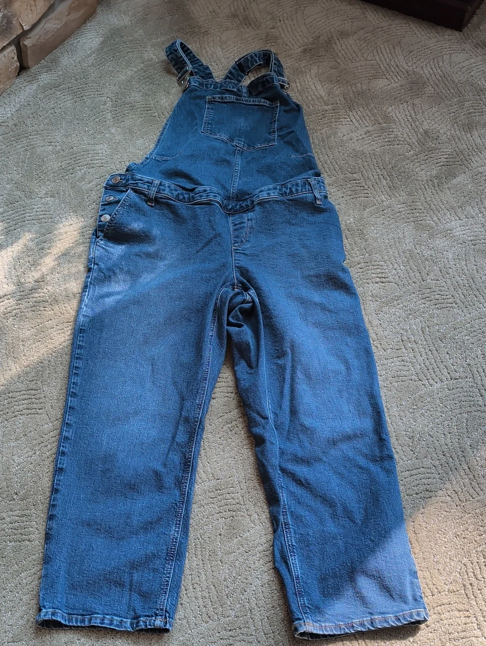 Gap Maternity Classic Blue Denim Overalls for Women XL
